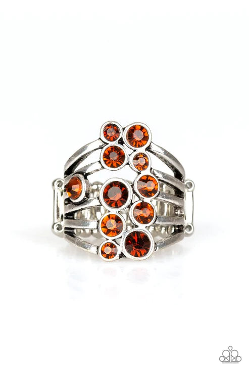 Meet In The Middle - Oversized Brown Encrusted Ring R#2000