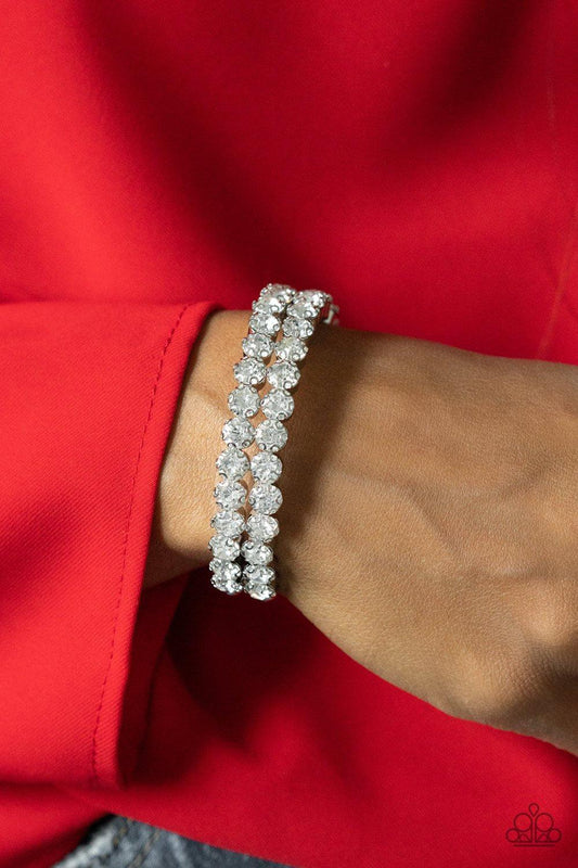 Megawatt Majesty - Oversized White Stacked Cuff Bracelet B#215