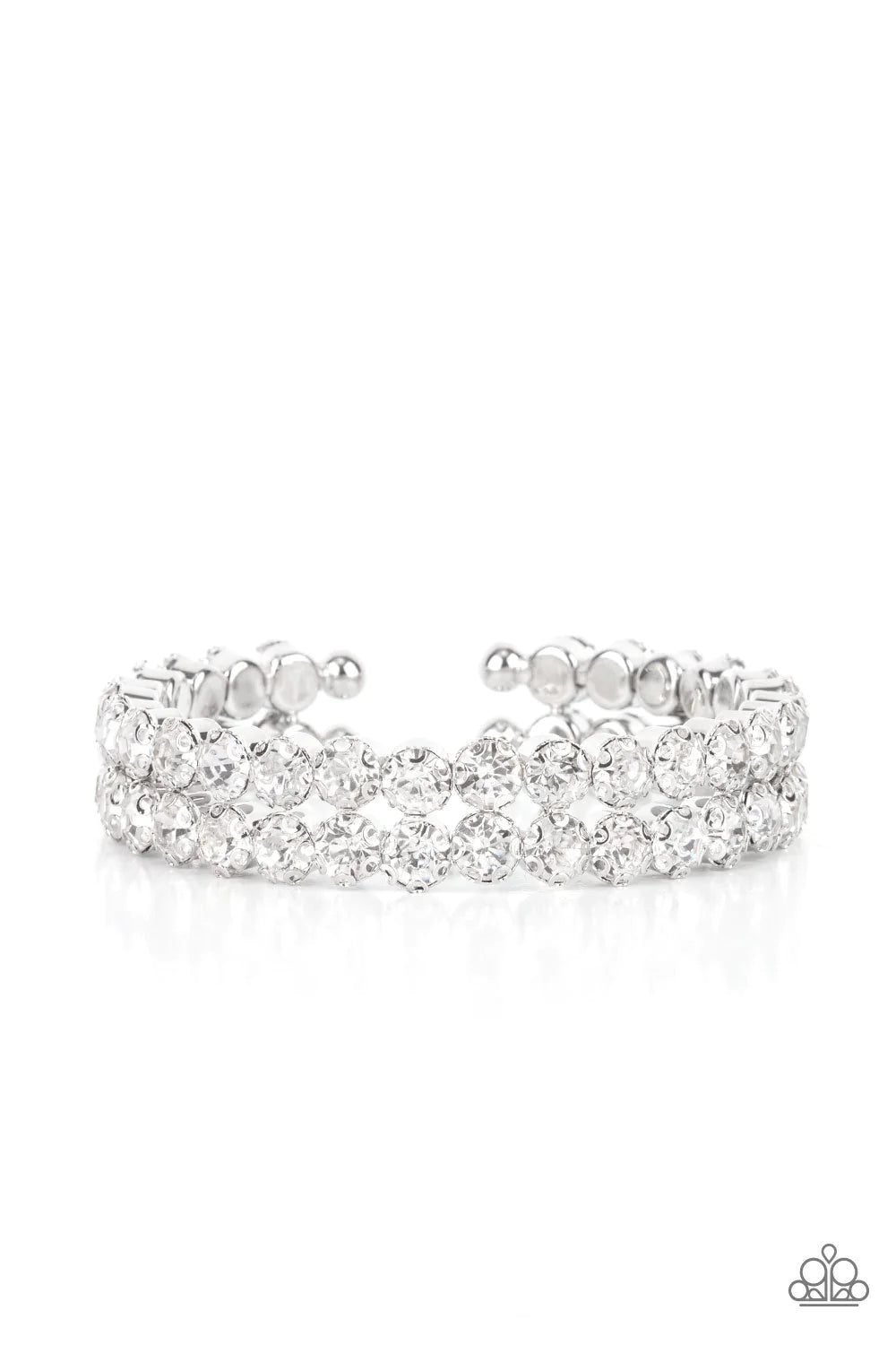 Megawatt Majesty - Oversized White Stacked Cuff Bracelet B#215