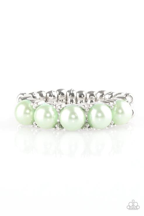Mermaid Mamba - Bubbly Green Pearl Encrusted Ring R#1845