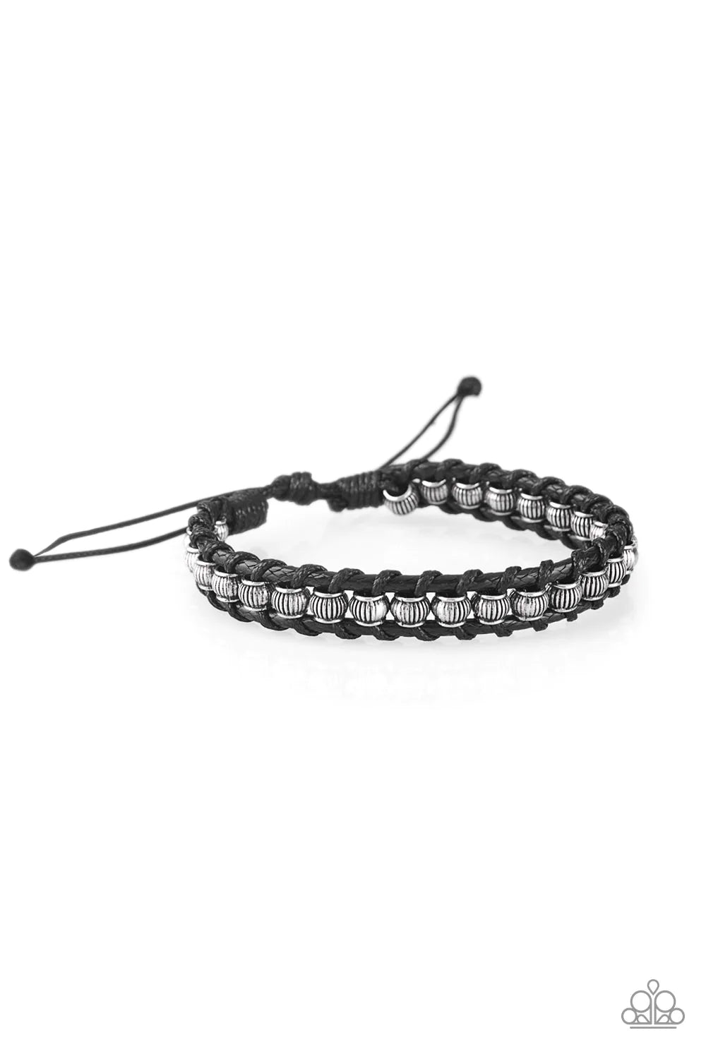 Modern Mariner - Black Nautical Twine Knotted Cording Adjustable Sliding Knot Closure Urban Bracelet B#1127