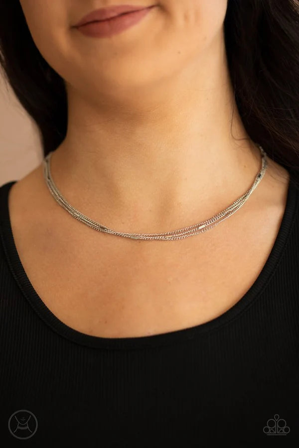 Need I SLAY More - Silver Shimmer Beaded Chain Choker Necklace N#441