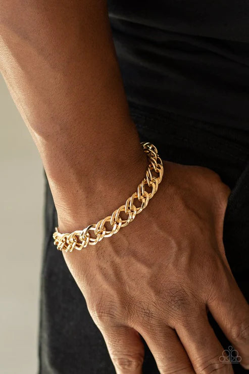 2-Piece Oversized Gold Doubled Linked Urban Set SET#2120
