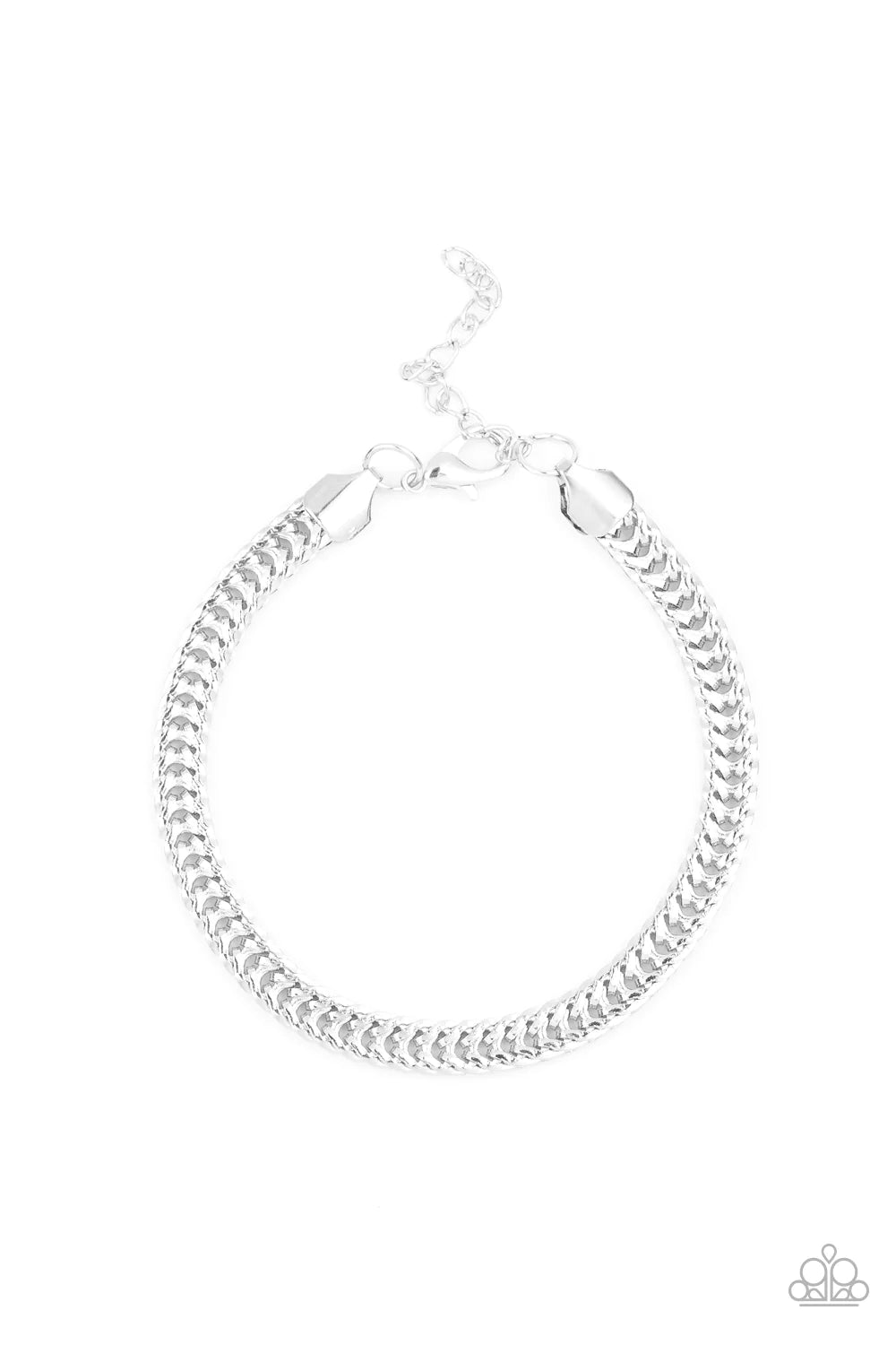 2-Piece Oversized Silver High-Sheen Flat Franco Chain Link Urban Set Set#1617