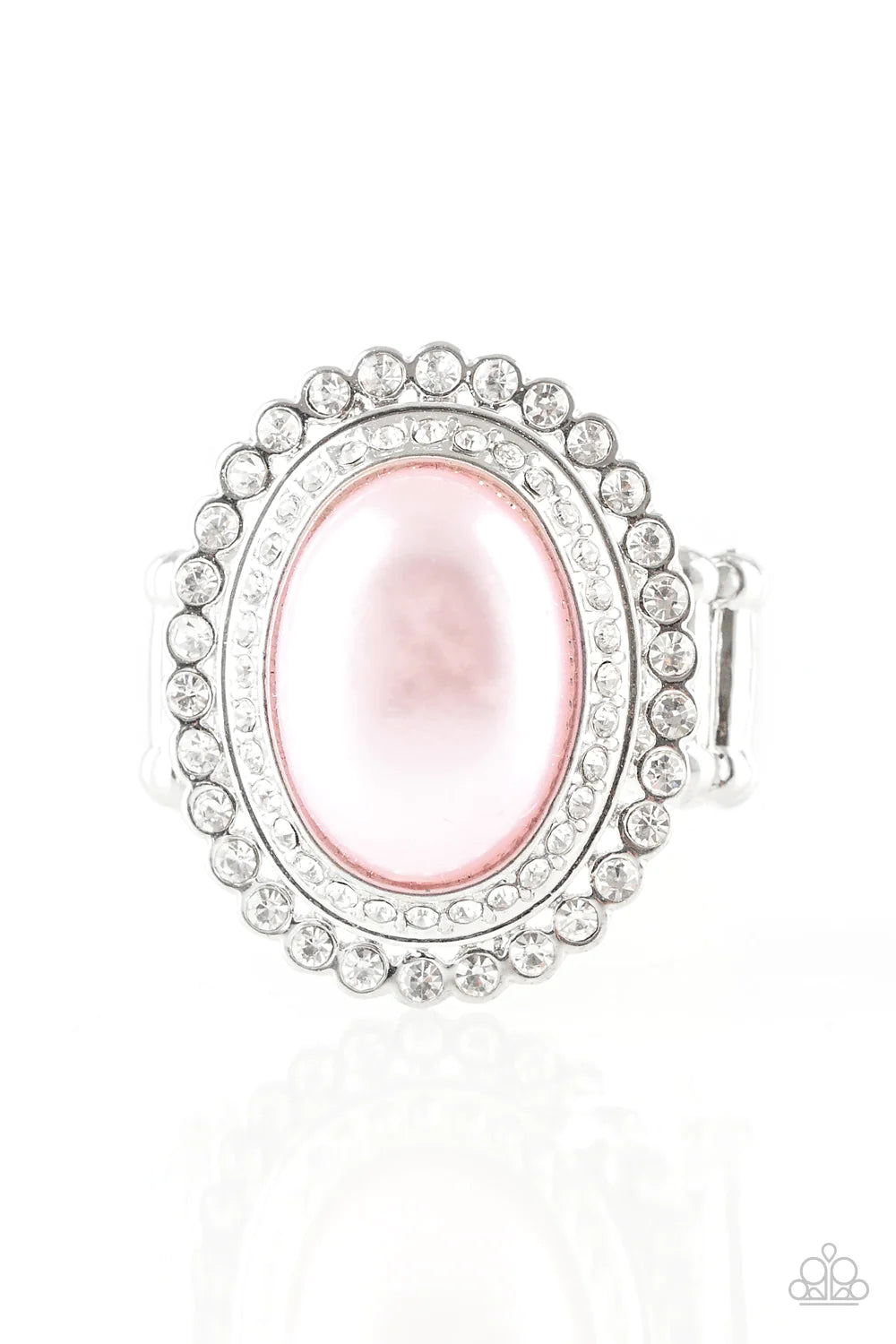 Opulently Olympian - Pink Pearl Encrusted Stacked Ring R#1510