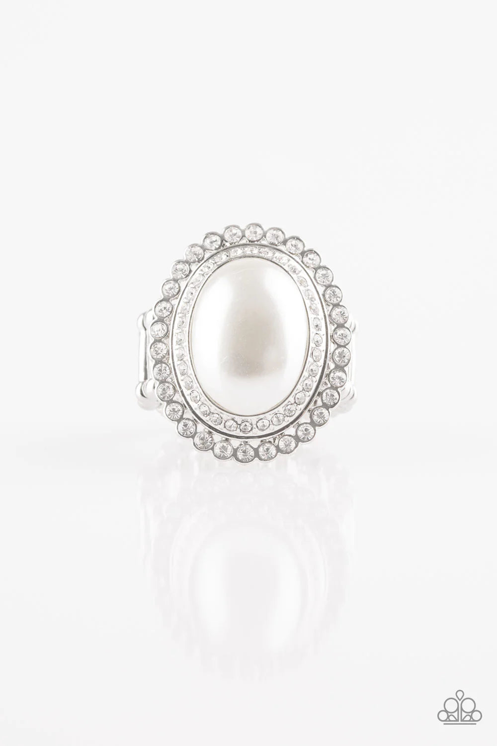 Opulently Olympian - White Pearl Encrusted Stacked Ring R#1646
