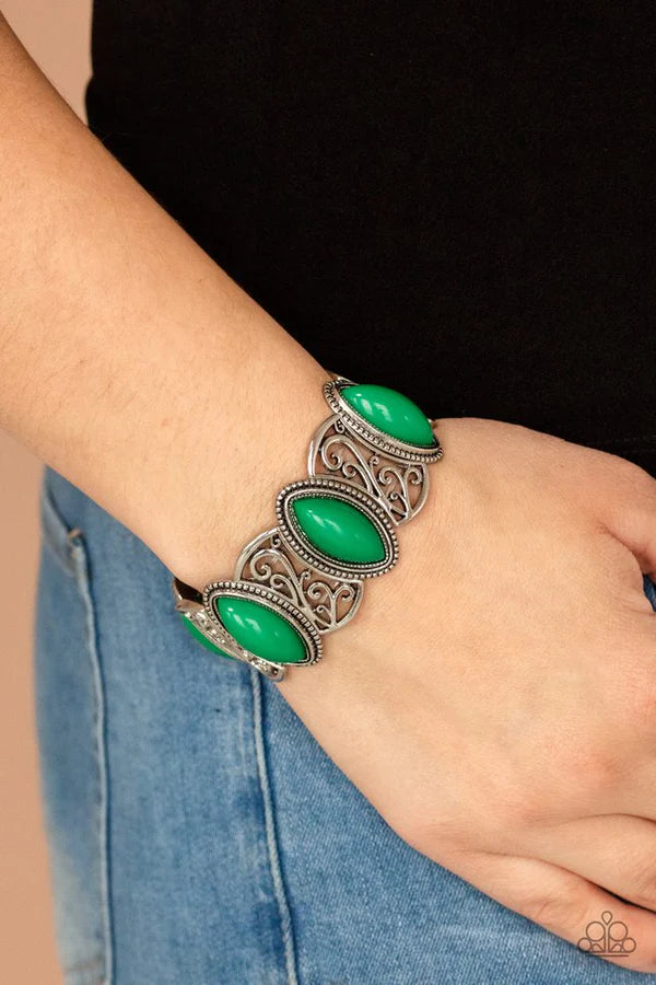 POP, Skip, and a Jump - Mint Green Filigree Bracelet B#030