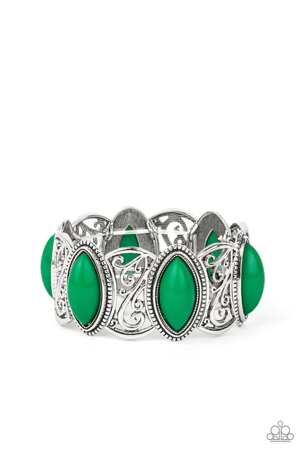 POP, Skip, and a Jump - Mint Green Filigree Bracelet B#030