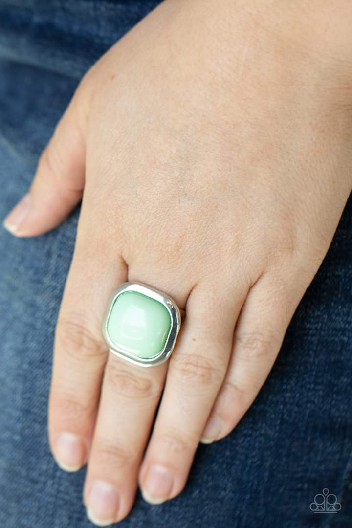 Pop-ularity Contest - Oversized Green Ash Square Ring R#577
