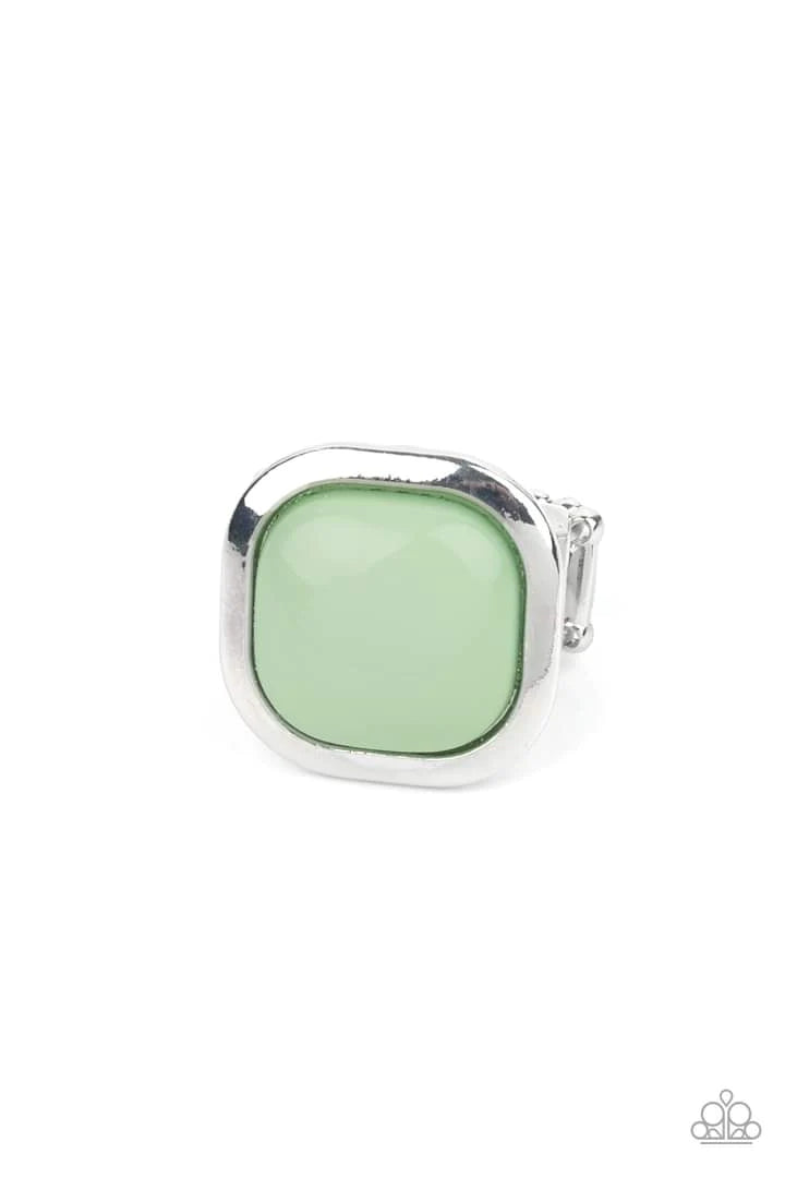 Pop-ularity Contest - Oversized Green Ash Square Ring R#577