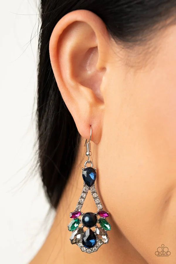 Prismatic Presence - Multi (Blue/Pink/Green/Smoky) Pearl Marquise/Teardrop Earrings E#798