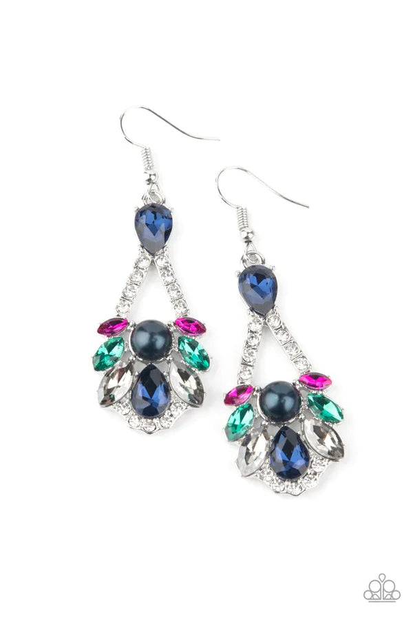Prismatic Presence - Multi (Blue/Pink/Green/Smoky) Pearl Marquise/Teardrop Earrings E#798