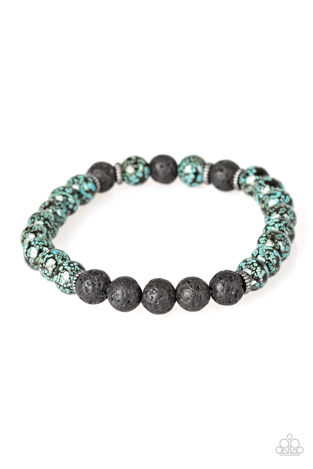 Prosperity - Blue Speckled Infused Lava Rock Urban Bracelet B#1118