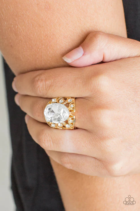 Queen of Hustle - Oversized Gold Encrusted Filigree Ring R#2036