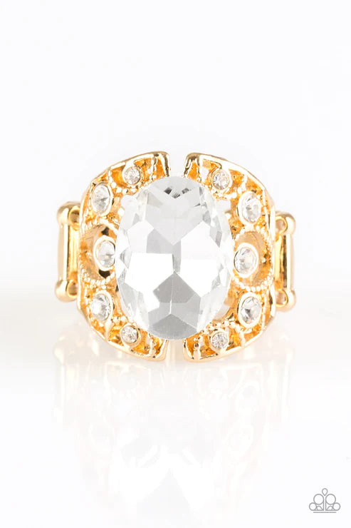 Queen of Hustle - Oversized Gold Encrusted Filigree Ring R#2036