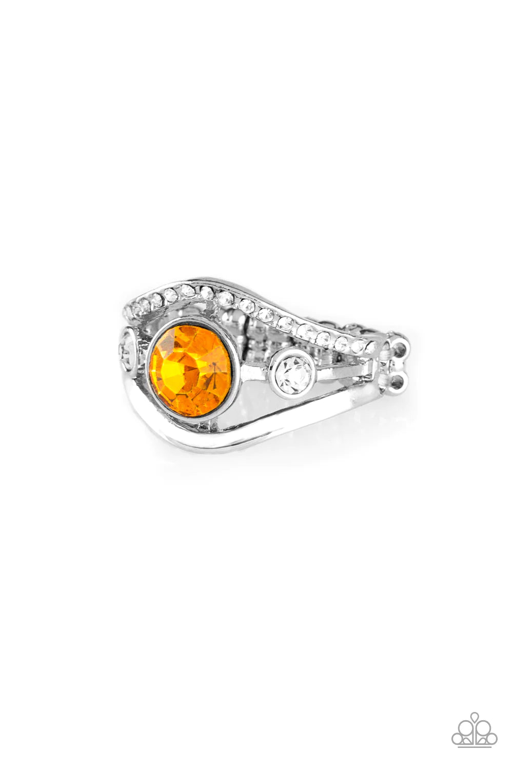 Rich With Richness - Orange Encrusted Wave Ring R#1519