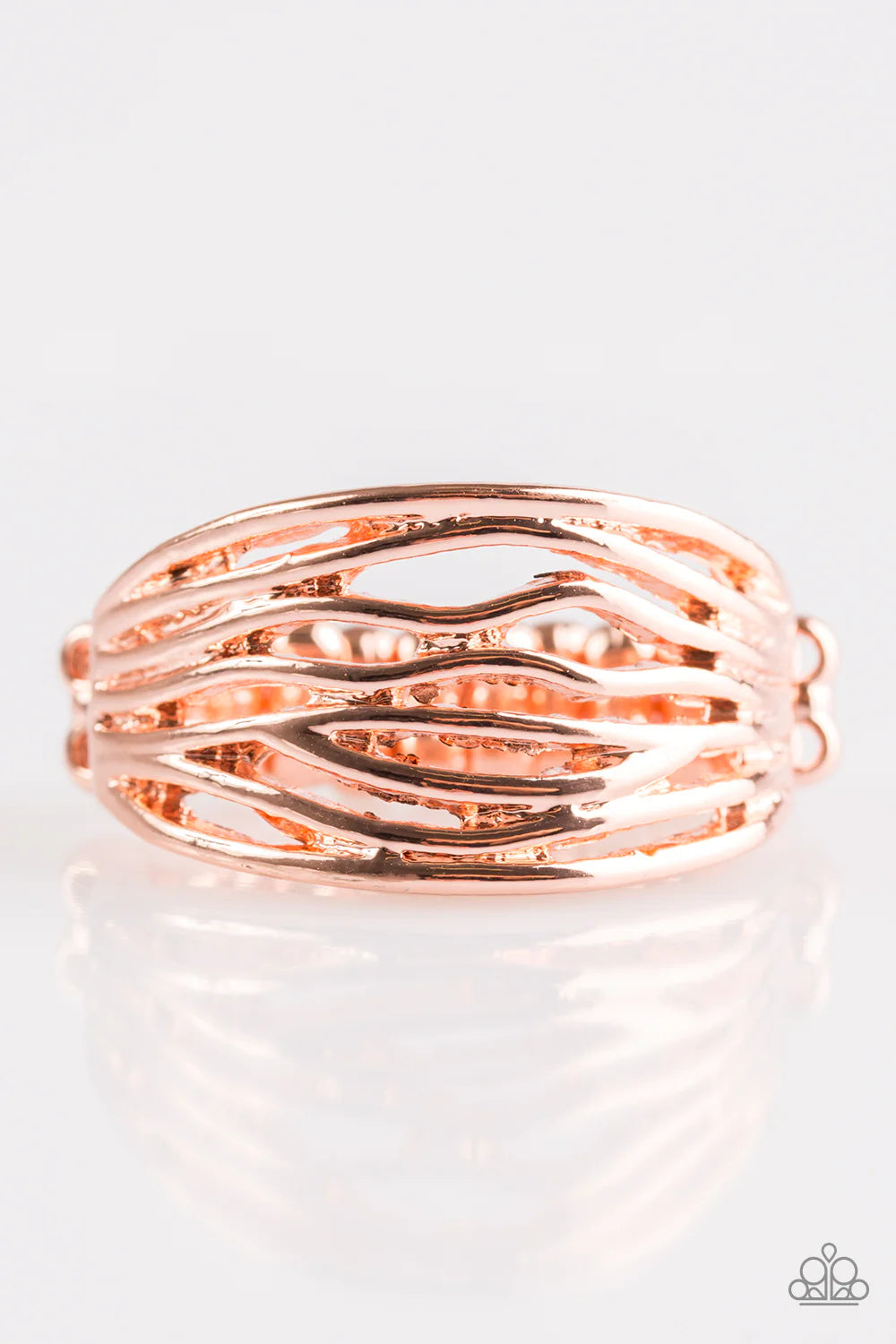 Rip Current - Copper Airy Wave Bar Ring R#714