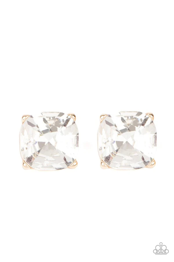 Royalty High - Oversized Gold Nestled Pronged Earrings E#1425