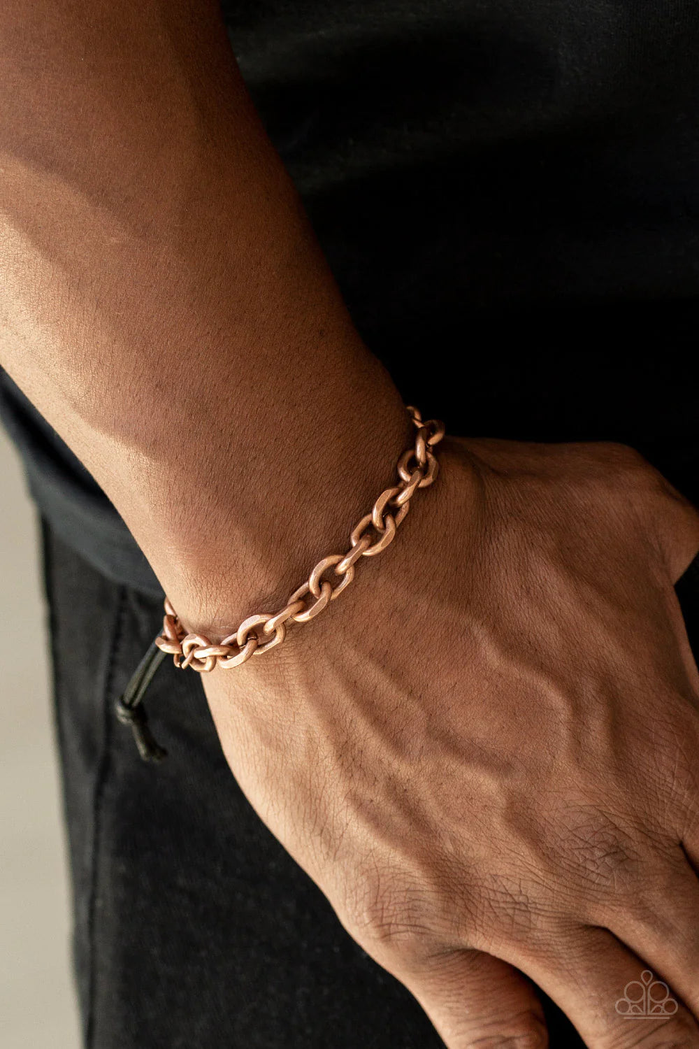 Rumble - Copper Knotted Cord Beveled Cable Link Adjustable Sliding Knot Closure Urban Bracelet B#1129