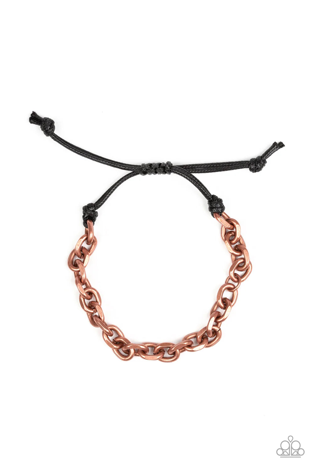 Rumble - Copper Knotted Cord Beveled Cable Link Adjustable Sliding Knot Closure Urban Bracelet B#1129