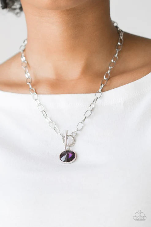 2-Piece Purple Dramatic Gem Tiffany Clasp Set SET#1541