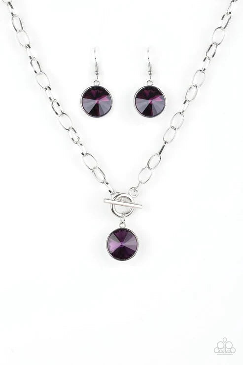2-Piece Purple Dramatic Gem Tiffany Clasp Set SET#1541