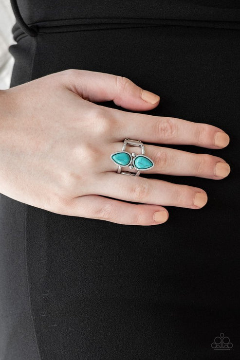 Simply Saharan - Blue Stone Stacked Teardrop Ring R#1266