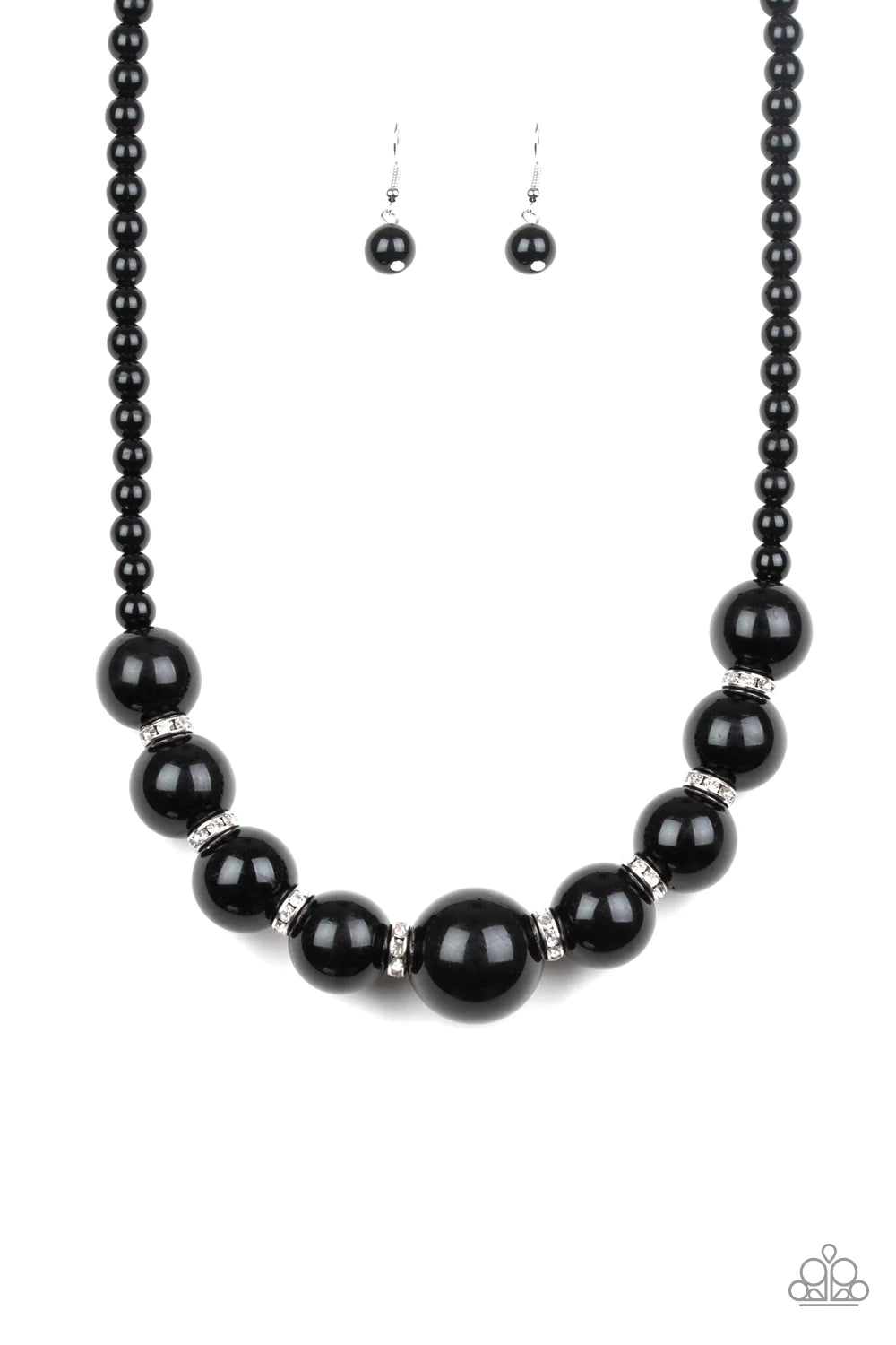 SoHo Socialite - Oversized Bubbly Black Pearl Encrusted Necklace N#879