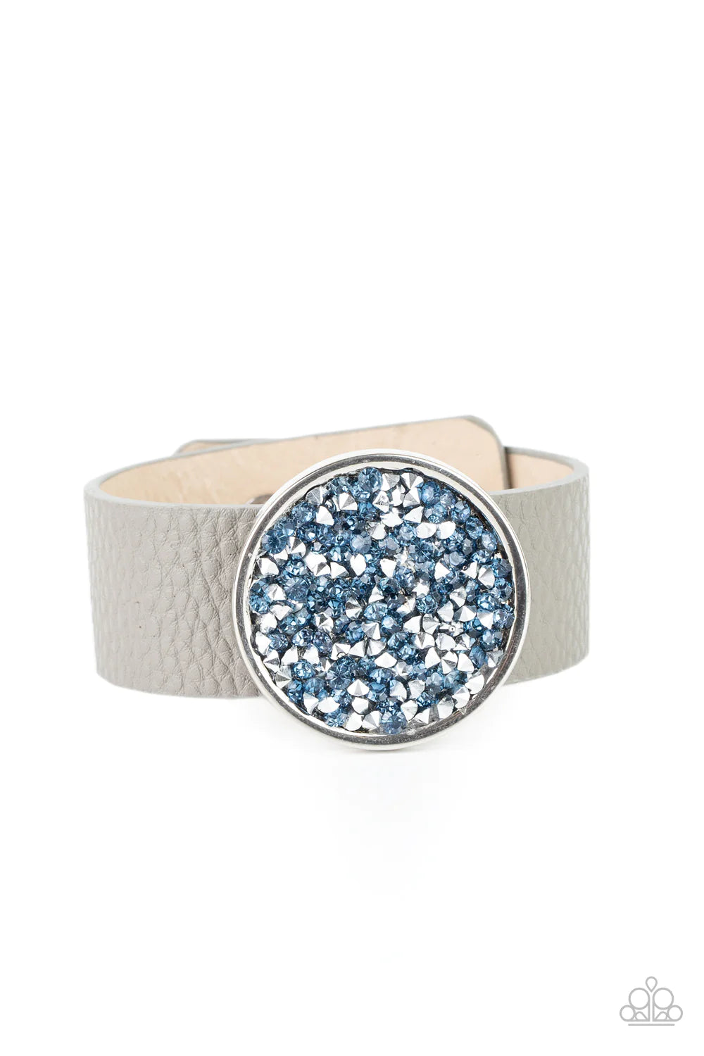 Stellar Escape - Blue/Hematite Scattered Glide Along Leather Bracelet B#308