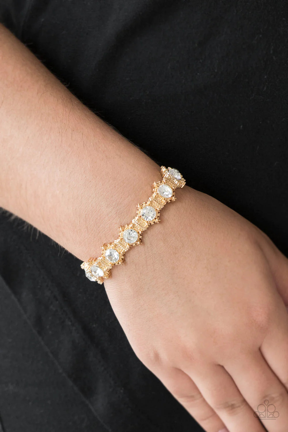 Strut Your Stuff - Gold Ornate Refined Golden Encrusted Bracelet B#593