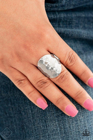 Hit The BRIGHTS - Silver Hexagonal Hammered Ring R#399