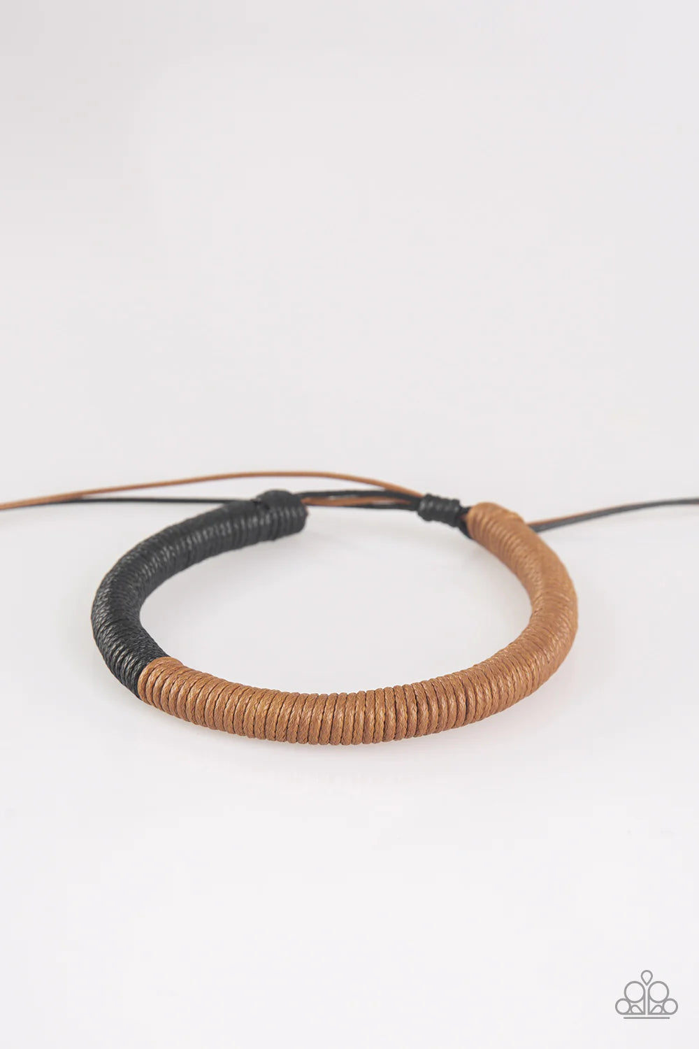 TRACKER and Field - Black Fade to Brown Cording Adjustable Sliding Knot Closure Urban Bracelet B#1126