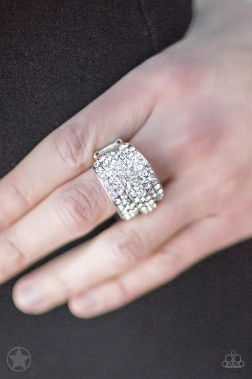 The Millionaires Club - White Stacked Incandescent Encrusted Ring R#2037