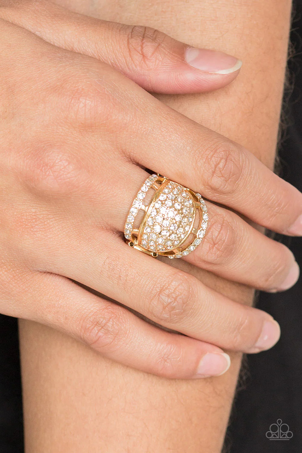 The Seven-FIGURE Itch - Oversized Gold Encrusted Flank Ring R#1187