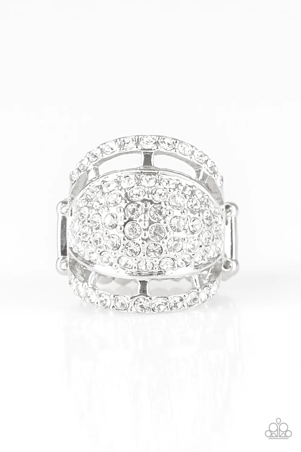 The Seven-FIGURE Itch - Oversized White Encrusted Flank Ring R#1186