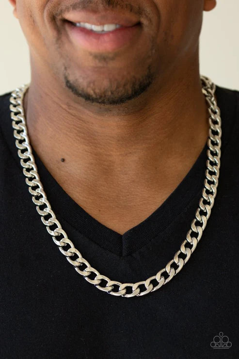 The Underdog - Silver Oval Curb Link "Unisex" Urban Necklace N#2099