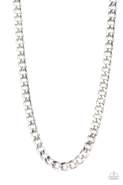 The Underdog - Silver Oval Curb Link "Unisex" Urban Necklace N#2099