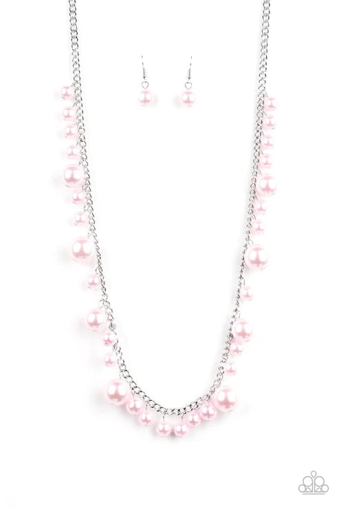 Theres Always Room At The Top - Bubbly Pink Pearl Trickle Necklace N#1888