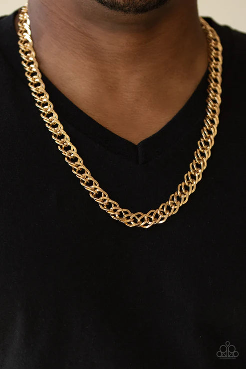2-Piece Oversized Gold Doubled Linked Urban Set SET#2120