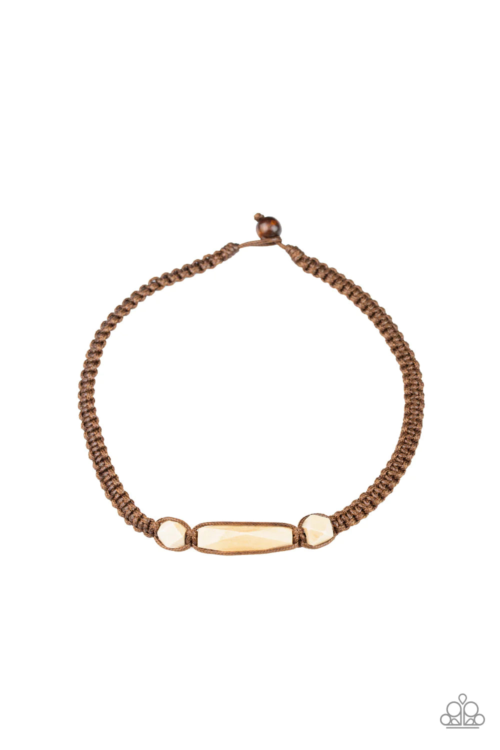 Urban Carpentry - Oversized Brown Geometric Wood Knotted Cord Button Loop Closure Urban Necklace N#1144